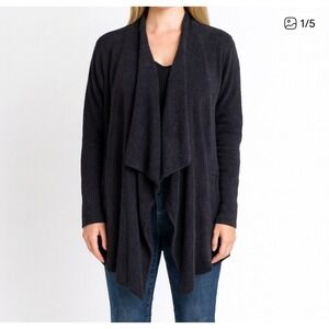BAREFOOT‎ DREAMS Cozychic Lite
Black Open Waterfall Cardigan Sweater Size L/XL
